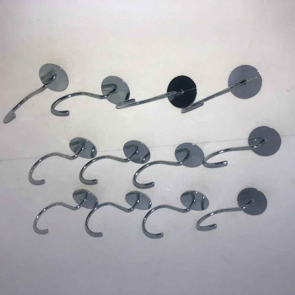 Clear‎ Jewel on Silver-tone 12PC Shower Hook Set